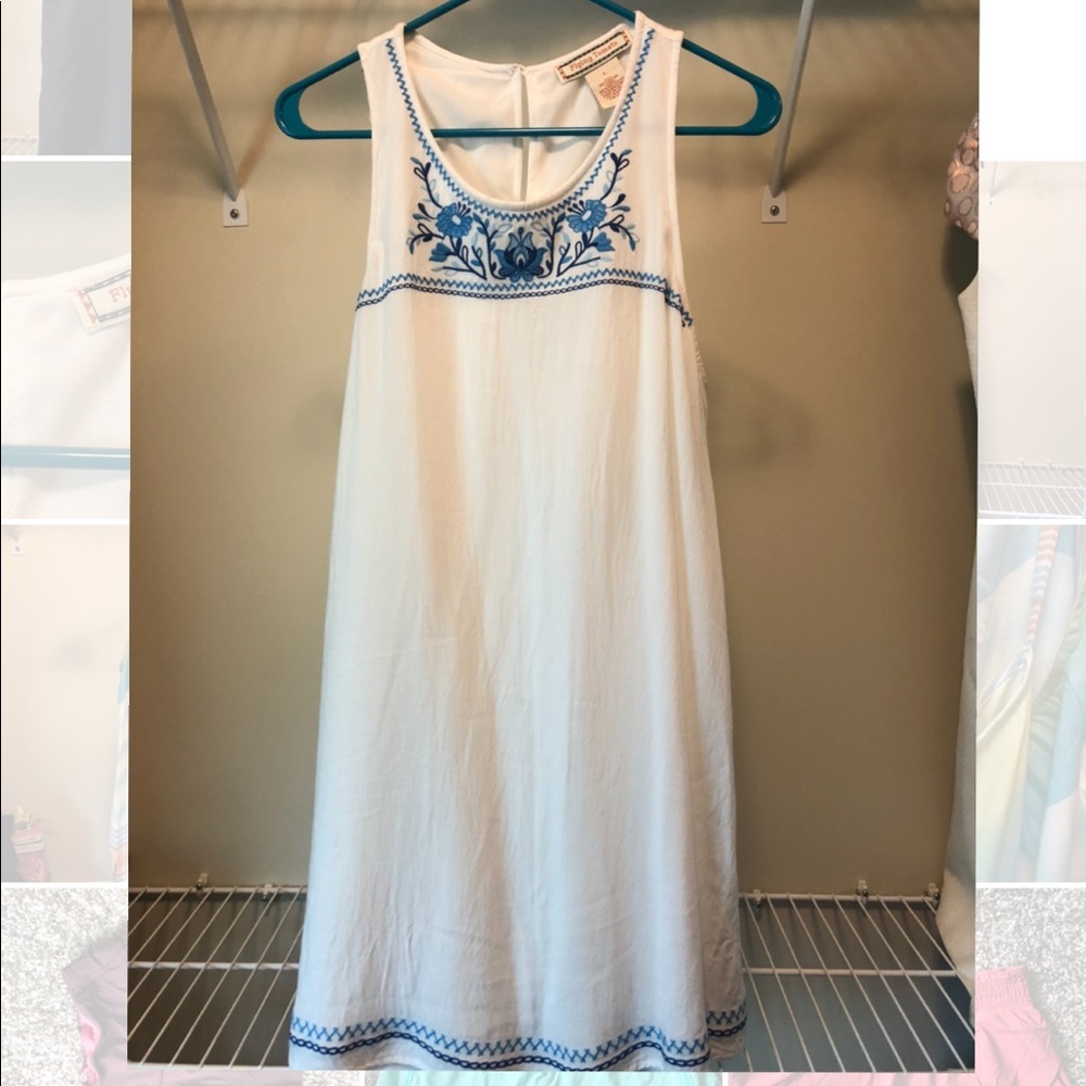 White and blue linen dress!
